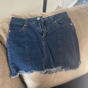 Forever 21 Blue Denim Skirt with Raw Edge